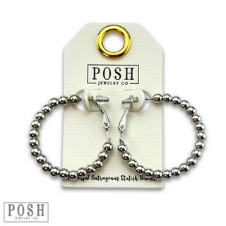 Round bead hoop earring