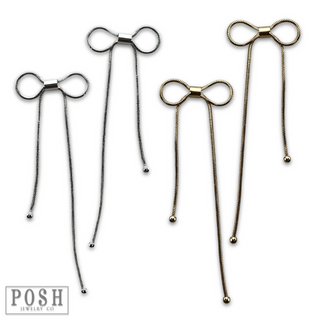 Snake chain bow earring