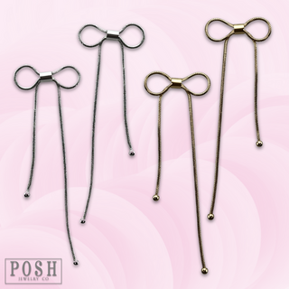 Snake chain bow earring