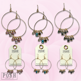 Rhinestone charm earring