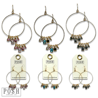 Rhinestone charm earring