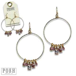 Rhinestone charm earring