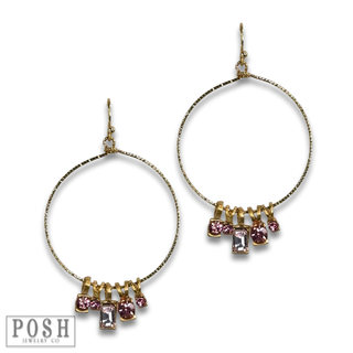 Rhinestone charm earring