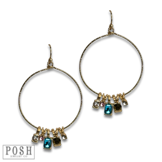 Rhinestone charm earring