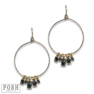 Rhinestone charm earring