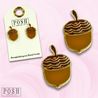 Acorn post earring