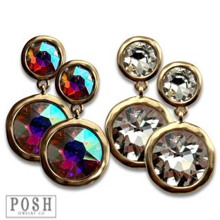 Rhinestone post and dangle earring