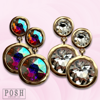 Rhinestone post and dangle earring