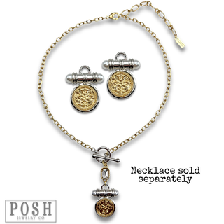 Two-tone coin post earring