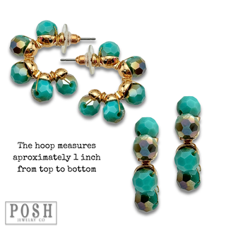 Bead wrapped mini hoop earring