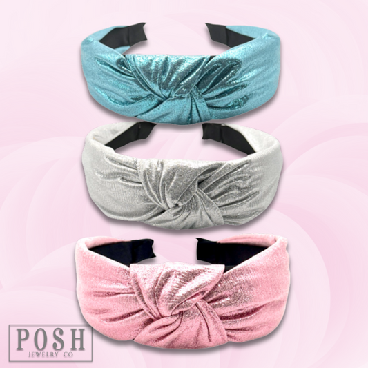 Metallic topknot headband