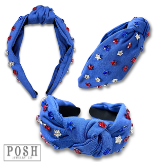Patriotic rhinestone star headband