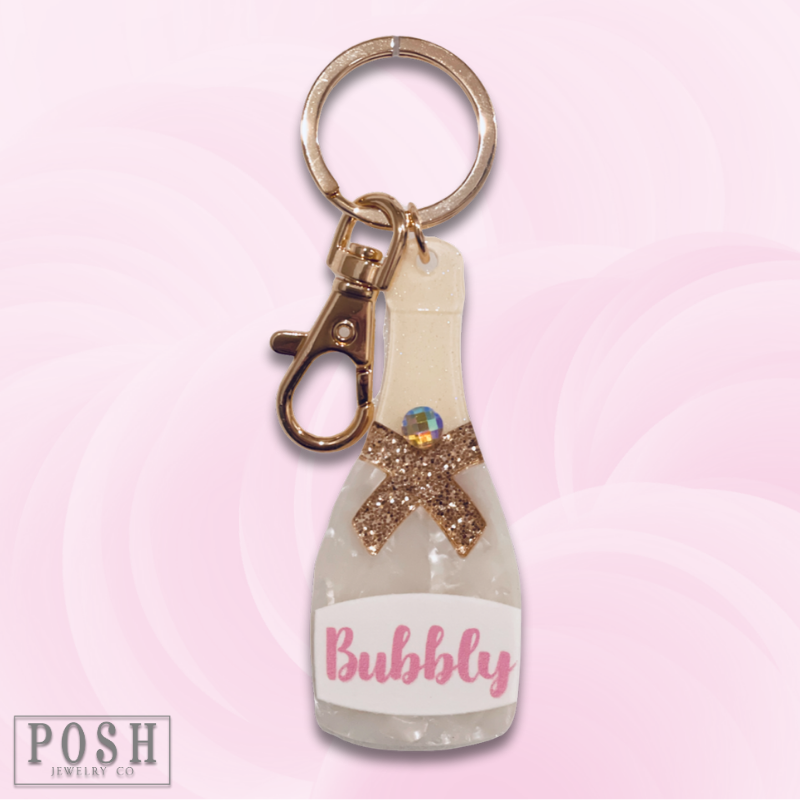 Acrylic bubbly bottle keychain