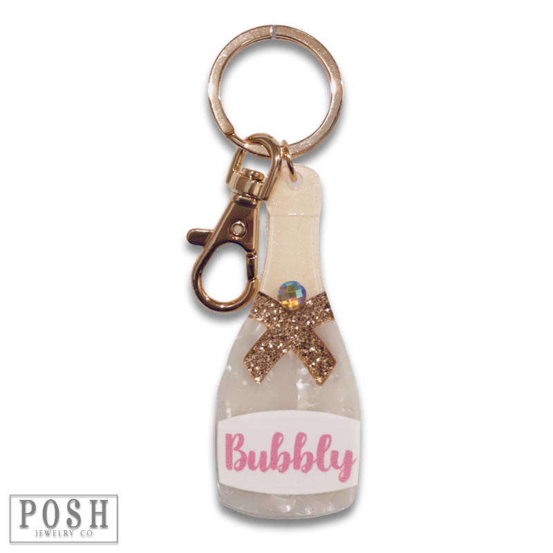 Acrylic bubbly bottle keychain