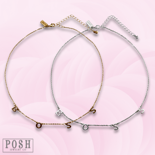BOSS letter necklace, last call