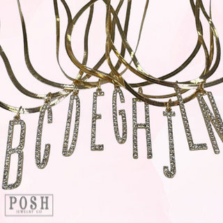 Rhinestone initial necklace
