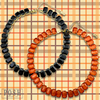 Rectangle rhinestone necklace