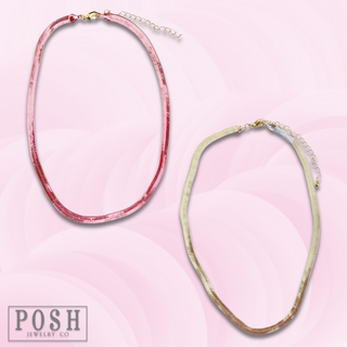 Pink snake chain single strand necklace