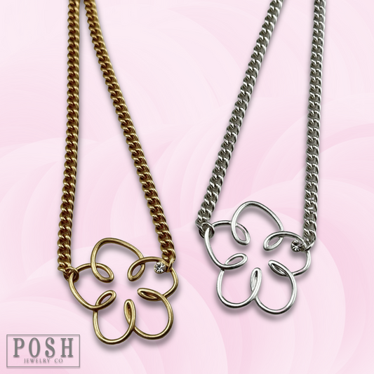 Wire flower necklace