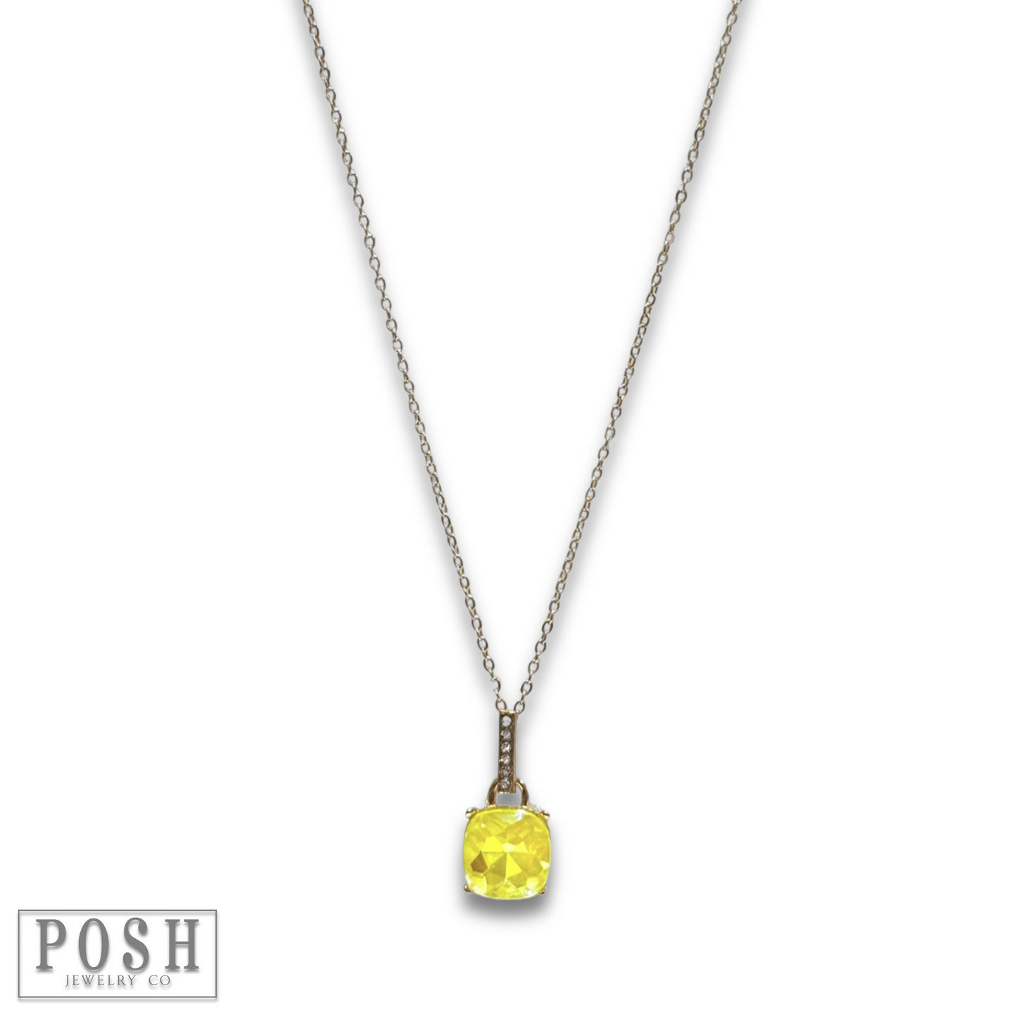 Large rhinestone solitaire necklace