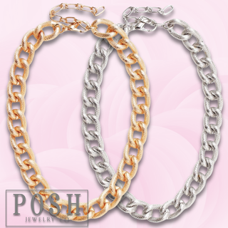 Chunky textured chain necklace