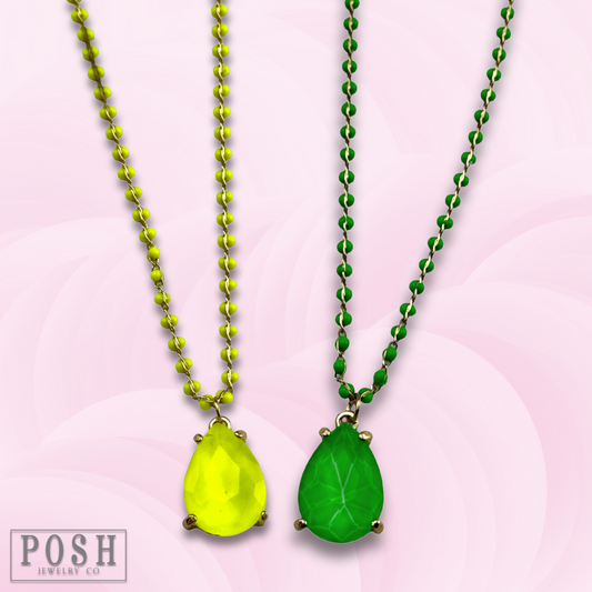 Neon teardrop necklace