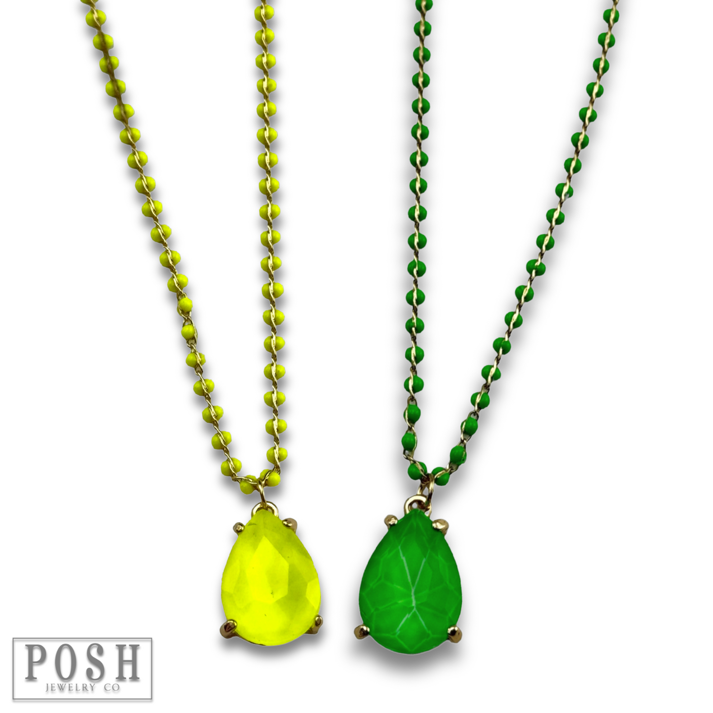 Neon teardrop necklace