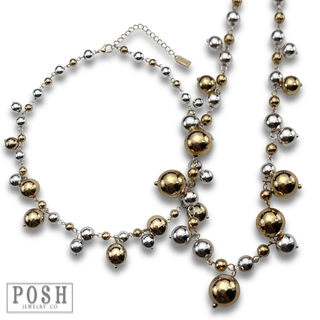 Bead drop bubble necklace