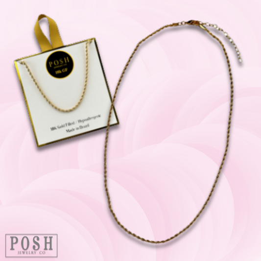 Rope chain necklace, 18k gold filled