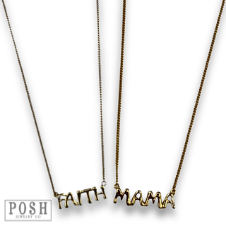 Bubble letter pendant necklace