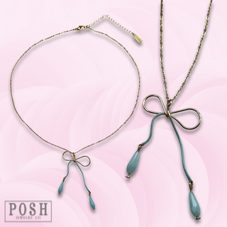Whimsical bow pendant necklace