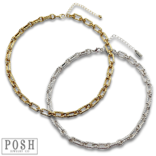 Chunky textured chain necklace