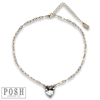 Rhinestone heart pendant necklace