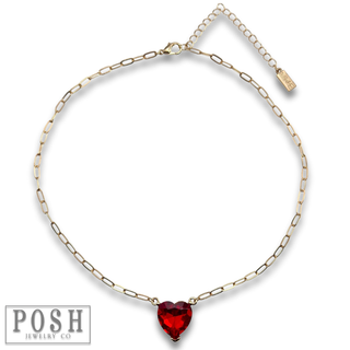 Rhinestone heart pendant necklace