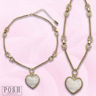 Mother-of-Pearl heart charm necklace
