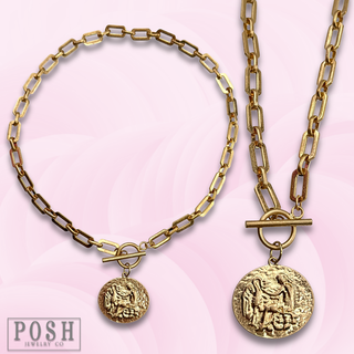 Gold coin necklace