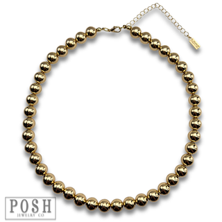 Shiny gold bead necklace