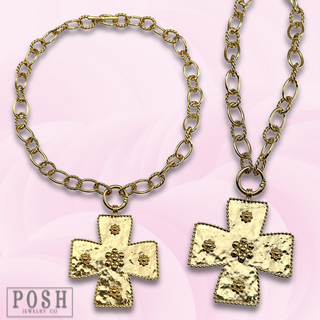 Jumbo cross pendant necklace