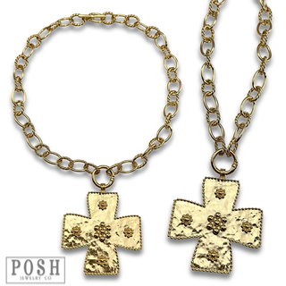 Jumbo cross pendant necklace