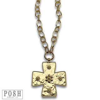 Jumbo cross pendant necklace