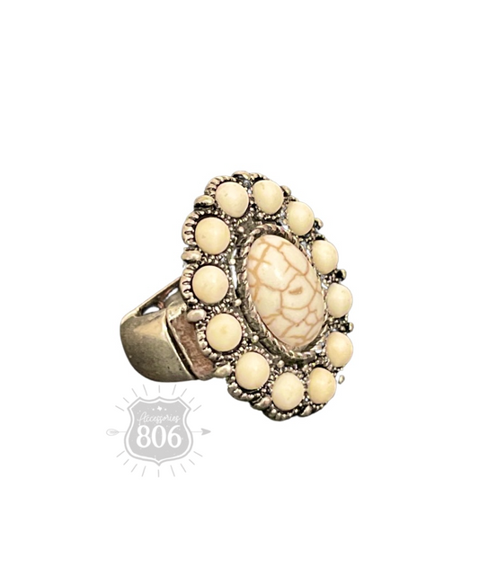Oval stone stretch ring, last call