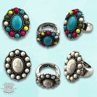 Oval stone stretch ring, last call