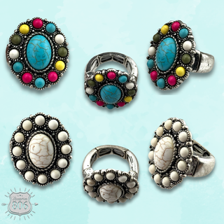 Oval stone stretch ring