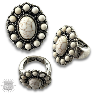 Oval stone stretch ring, last call