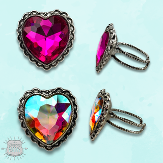 Rhinestone heart ring