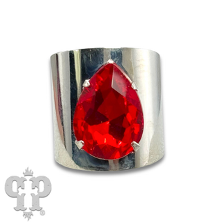 Rhinestone teardrop adjustable base ring - LC