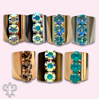 Austrian crystal adjustable statement ring