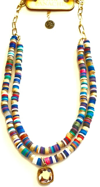 Double strand multi-color necklace, Austrian crystal, last call