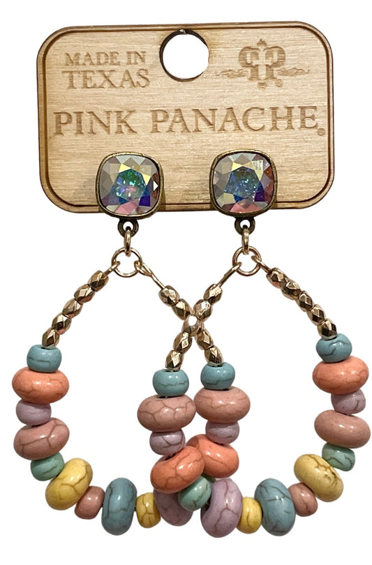 Pastel multi-color teardrop, Austrian crystal earring, last call