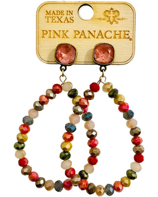 Faceted bead teardrop earring with Austrian crystal - LC
